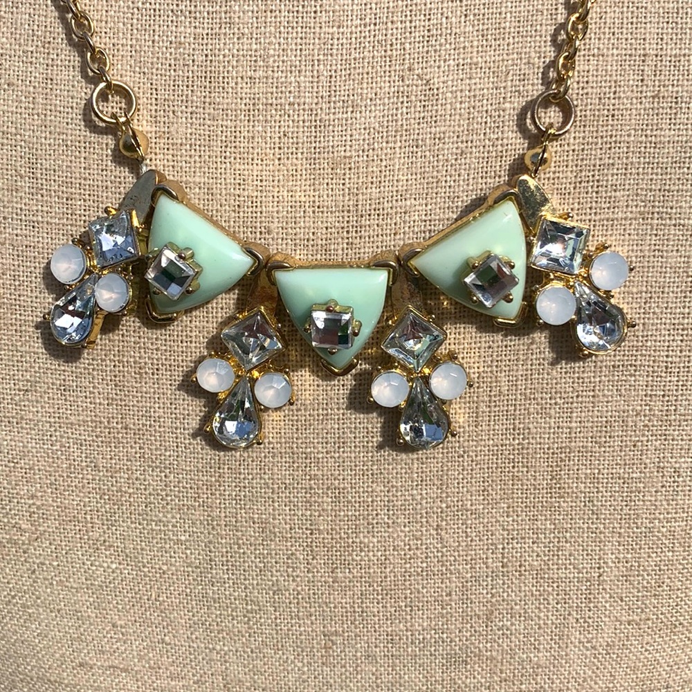 Mint green deco necklace costume jewelry